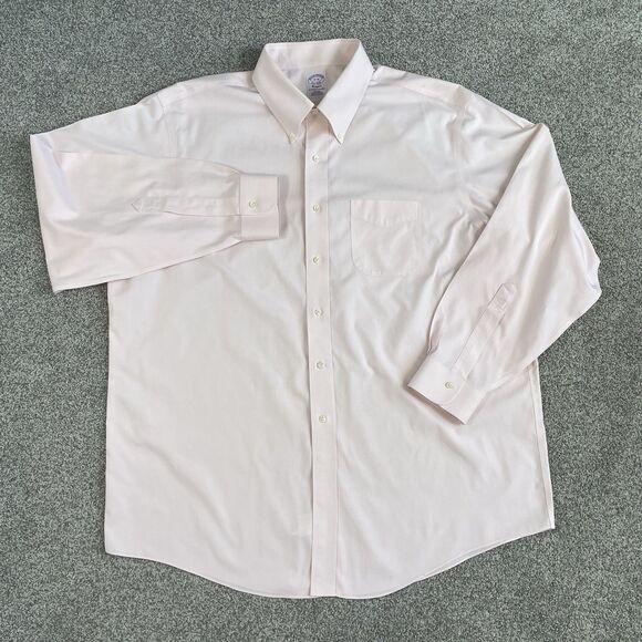 Brooks Brothers Classic Non Iron Dress Shirt Mens Supima Cotton Pink Size 18-36 - Picture 2 of 10